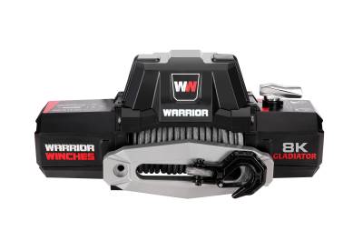 Warrior Winches - Warrior Winches 80FTA12-CAD Gladiator FType 8K 12v Electric Synthetic Rope Winch