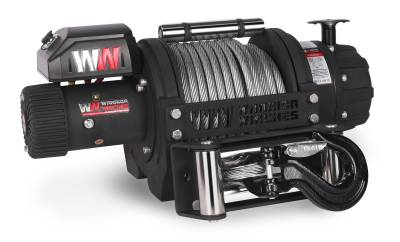 Warrior Winches - Warrior Winches T225S12-CAD T1000 25K Severe Duty 12v Electric Steel Rope Winch