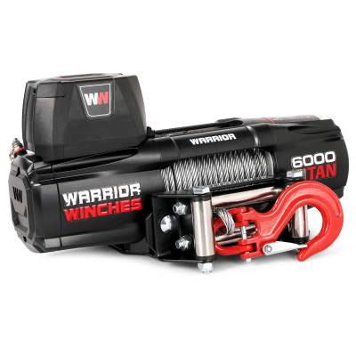 Warrior Winches - Warrior Winches 60TTSU12-CAD Titan 6,000lb 12v Electric Winch w/Steel Rope