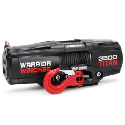 Warrior Winches - Warrior Winches 35TTAA12-CAD Titan 3500lb 12v Electric Winch w/Synthetic Rope