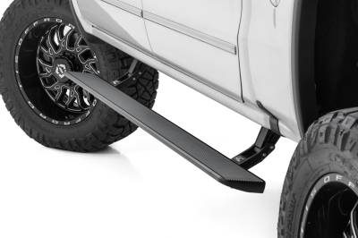 Rough Country Suspension Systems - Rough Country ESR51518 Power Running Boards Black 14-19 Silverado/Sierra Crew