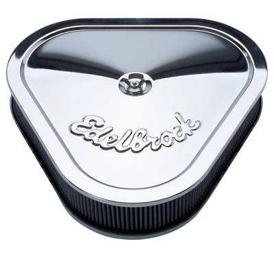 Edelbrock - Edelbrock 1222 Pro-Flo Chrome Triangular Air Cleaner w/2.5" Cotton Element