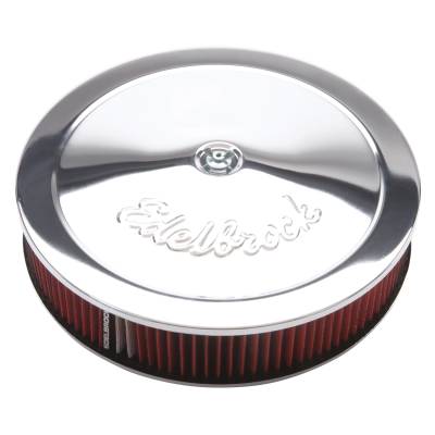 Edelbrock - Edelbrock 1224 ProFlo Chrome 14" Round Air Cleaner 3" Cotton Element Deep Flange