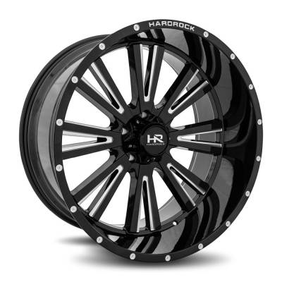 Hardrock Offroad - Hardrock Offroad H503-241273144BM H503 Spine 24x12 5x5.0 -44mm Black/Milled