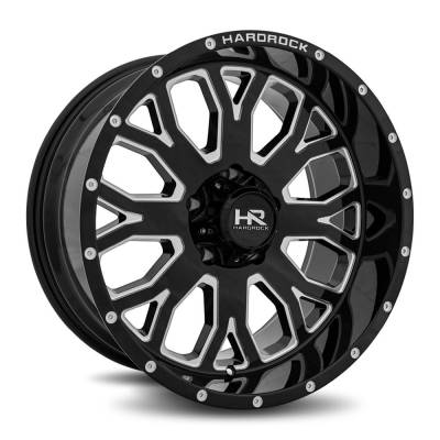 Hardrock Offroad - Hardrock Offroad H504 Slammer 20x10 5x150 -19mm Black/Milled H504-201050119BM