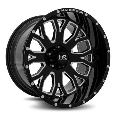 Hardrock Offroad - Hardrock Offroad H504 Slammer 20x12 8x6.5 -44mm Black/Milled H504-201281144BM