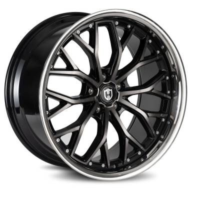 Curva Concepts - Curva Concepts CFF76 20x10.5 5x112 35mm Black/Machined CFF76-201051123566TBSL