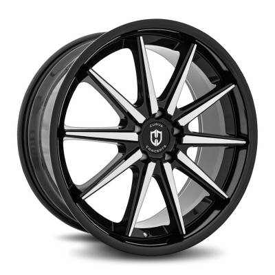Curva Concepts - Curva Concepts C24 20x9 BLANK 35mm Gloss Black/Machined C24-2090BLNK3573BMF