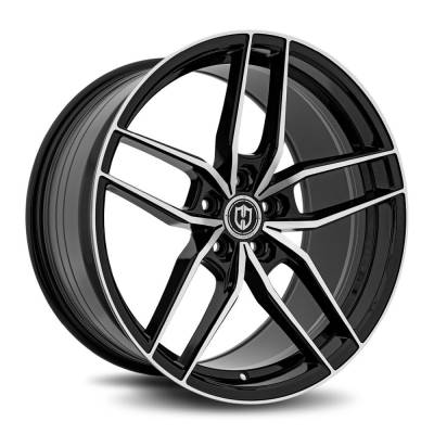 Curva Concepts - Curva Concepts CFF25 20x10 5x120 40mm Gloss Black/Machined CFF25-20101204072BMF