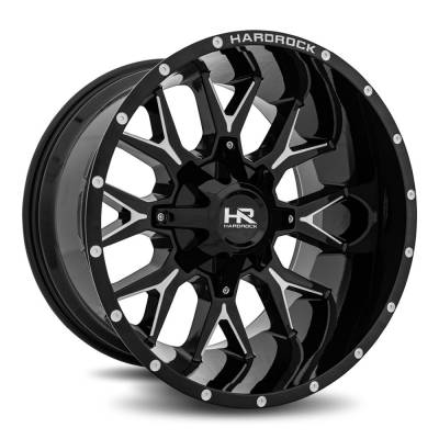 Hardrock Offroad - Hardrock Offroad H700 Affliction 20x12 5x5.0 5x5.5 -44mm Black H700-201252144GBM