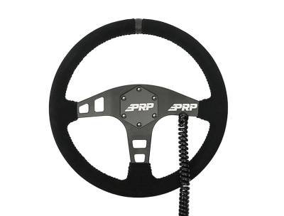 PRP - PRP G160-H Heated Flat Suede Steering Wheel Black