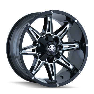 Mayhem - Mayhem 8090-2981M18 RAMPAGE 8090 20x9 8x6.5 18mm 130.8mm Gloss Black/Milled