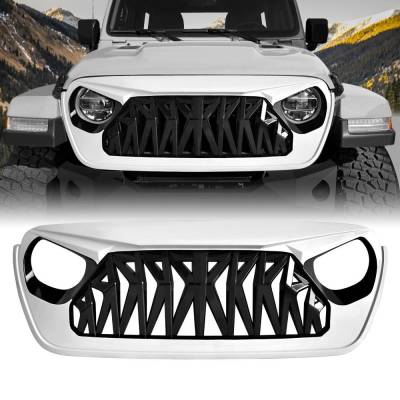 AMERICAN MODIFIED - AMERICAN MODIFIED AMJPCA00105 Shark Grille White w/Black Insert for 18+ JL/JT