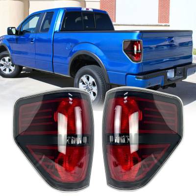 AMERICAN MODIFIED - AMERICAN MODIFIED AMFMAC00208 LED Tail Lights Chrome Housing Smoked Lens