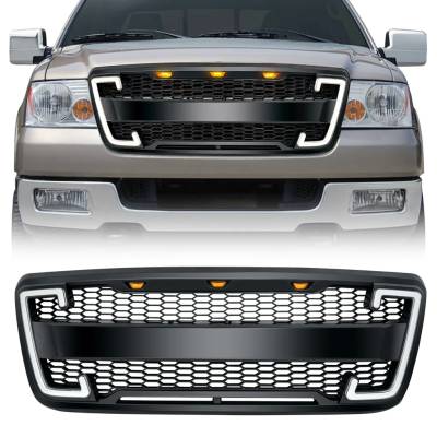 AMERICAN MODIFIED - AMERICAN MODIFIED AMFMAA00123 Raptor Style Grille w/DRL & Sequenal Turn Signal