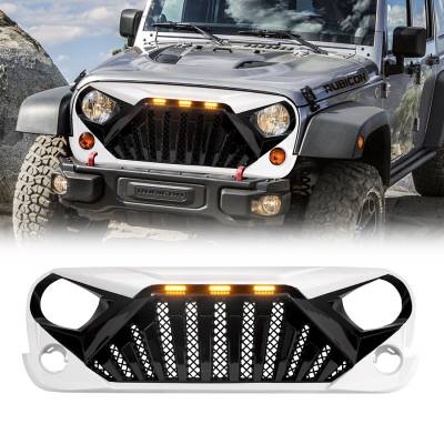 AMERICAN MODIFIED - AMERICAN MODIFIED AMJPAA00130 Goliath Grille w/LED Amber Lights Black & White