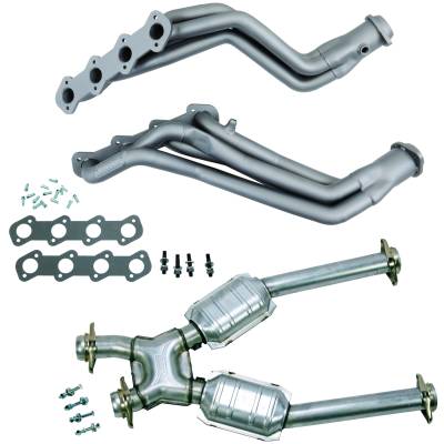 BBK Performance Parts - BBK 15412 1-5/8 Long Tube Headers Mid Pipe Titanium Ceramic for 96-04 Mustang GT