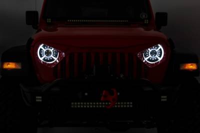 Rough Country Suspension Systems - Rough Country RCH5300 9" LED Headlights w/DRL Halo for 18-26 Jeep JL/JT