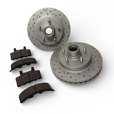 Leed Brakes - Leed Brakes RK6004X Rotor & Pad Kit w/MaxGrip Cross Drilled & Slotted Rotors