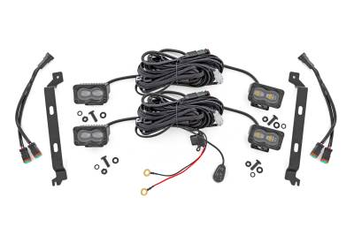 Rough Country Suspension Systems - Rough Country 72119 LED Fog Light Kit 3x1.75" Black Series for 24-26 Tacoma