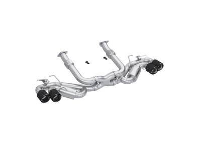 MBRP Exhaust - MBRP S70413CF T304 3' Cat-Back Quad Split Rear Exit w/Muffler 20-26 Corvette C8