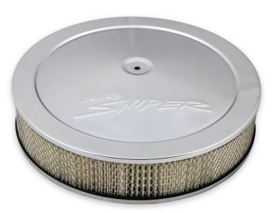 Holley - Holley 120-540 Air Cleaner Assembly 14x4 Chrome w/Paper Filter Element