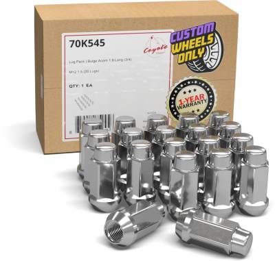 Coyote Premium Wheel Accessories - Coyote 70K545 5 Lug Pack Bulge Acorn 1.9 Long 3/4 M12x1.5 Lugs Only