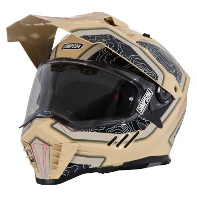 Simpson Motorcycle - Simpson Motorcycle XBS8SM Xcursion Bandit Small Motorcycle Helmet Summit Khaki