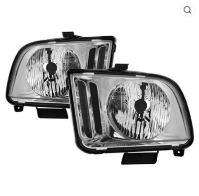 Spyder Auto - Spyder Auto 9040153 Chrome Halogen Headlights for 05-09 Ford Mustang Non-GT500