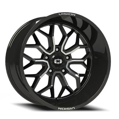 Vision Wheel - Vision Wheel 402VT4565GBMF0 402VT Riot 14x5.5 5x4.5 0mm Gloss Black/Machined