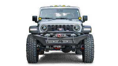Fab Fours - Fab Fours JL24-B5052-1 Front Winch Bumper w/Guard for 18+ Gladiator/Wrangler JL