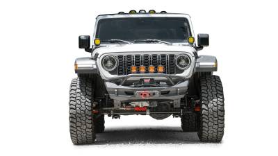 Fab Fours - Fab Fours JL24-B5152-1 Ghost Stubby Front Bumper for 18+ Gladiator/Wrangler JL