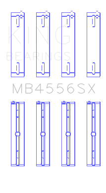 King Engine Bearings - King Engine MB4556SX Main Bearing for VM Motori A630/L630 Ecodiesel 3.0L