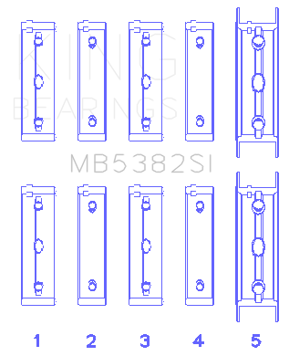 King Engine Bearings - King Bearings MB5382SI Main Bearing Set for Subaru EJ20/EJ22/EJ25 w/Turbo