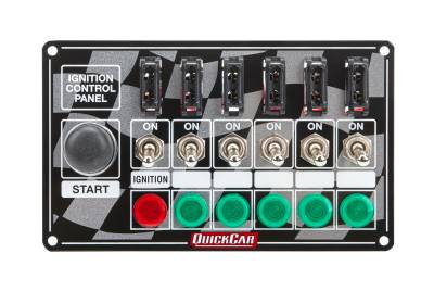 QUICKCAR RACING PRODUCTS - QuickCar Racing Products QRP50-164 Ignition Panel Fused w/Start Button & Lights