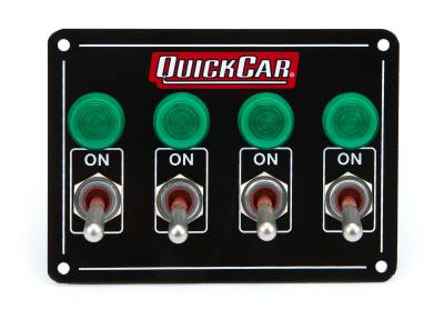 QUICKCAR RACING PRODUCTS - QuickCar Racing Products QRP50-718 Accessory Panel 4 Switch w/Pilot Weatherproof