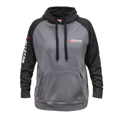 Allstar Performance - Allstar Performance ALL99916L Allstar Hooded Sweatshirt Lg Silver/Blk