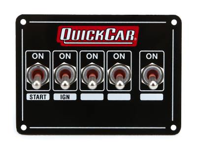 QUICKCAR RACING PRODUCTS - QuickCar Racing Products QRP50-7731 Ignition Panel Single Ing. w/Acc Switches
