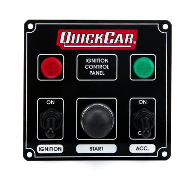 QUICKCAR RACING PRODUCTS - QuickCar Racing Products QRP50-822 Ignition Panel Black w/1 Acc. & Lights