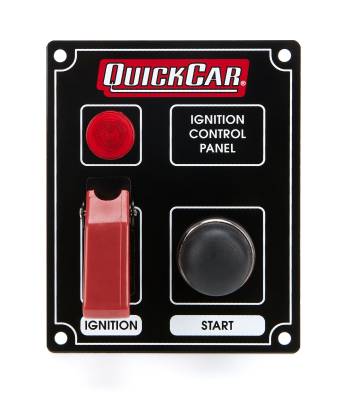 QUICKCAR RACING PRODUCTS - QuickCar Racing Products QRP50-853 Ignition Panel Black w/Flip Switch & Lights