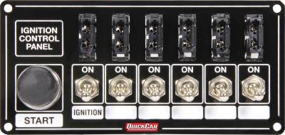 QUICKCAR RACING PRODUCTS - QuickCar Racing Products QRP50-863 Ignition Panel Black Fused w/Start Button