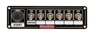 QUICKCAR RACING PRODUCTS - QuickCar Racing Products QRP50-865 Ignition Panel Blk. w/Start But. 5 Acc.