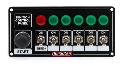 QUICKCAR RACING PRODUCTS - QuickCar Racing QRP50-866 Ignition Panel Black w/Start But. 5 Acc. & Ligh