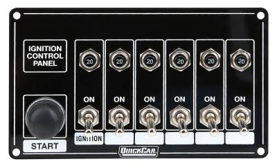 QUICKCAR RACING PRODUCTS - QuickCar Racing QRP50-868 Ignition Panel Black w/Start But. 5 Acc. Circut