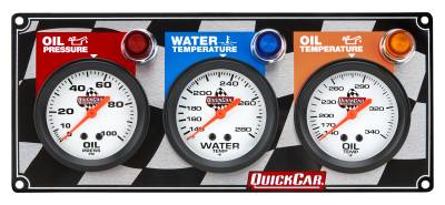 QUICKCAR RACING PRODUCTS - QuickCar Racing Products QRP61-6011 3 Gauge Panel OP/WT/OT