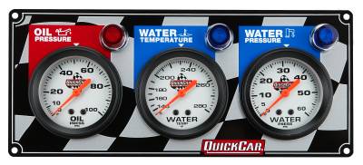 QUICKCAR RACING PRODUCTS - QuickCar Racing Products QRP61-6016 3 Gauge Panel OP/WT/WP