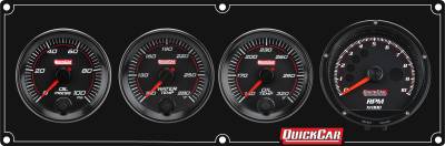 QUICKCAR RACING PRODUCTS - QuickCar Racing QRP69-3041 Redline 3-1 Gauge Panel OP/WT/OT w/Recall Tach