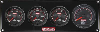 QUICKCAR RACING PRODUCTS - QuickCar Racing QRP69-3042 Redline 3-1 Gauge Panel OP/WT/FP w/Recall Tach