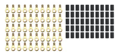 QUICKCAR RACING PRODUCTS - QuickCar Racing Products QRP57-462-50 Ring Terminal 1/4" 10- 12 Ga w/Heat Shrink