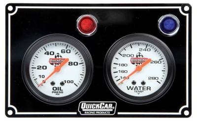 QUICKCAR RACING PRODUCTS - QuickCar Racing Products QRP61-6701 2 Gauge Panel OP/WT Black